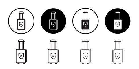 Protection of baggage icon Thin line art collection