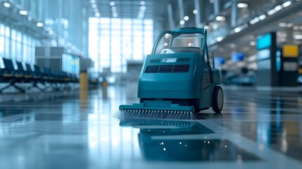 Robotic Cleaner for Disinfecting Airport Terminal Floors in Action