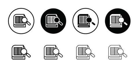 Reference data icon Thin line art collection