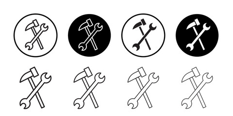 Repair tools icon Thin line art collection