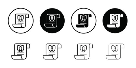 Security policy icon Thin line art collection