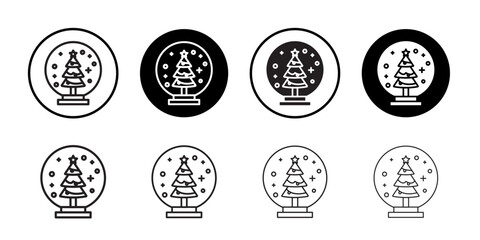 Snow globe icon Thin line art collection