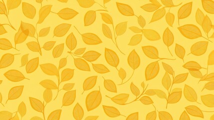 Yellow Leaves Pattern Background Ideal for Seasonal Designs and Autumn-Inspired Projects Soft Faded Yellow Colors Evoking Fall Atmosphere