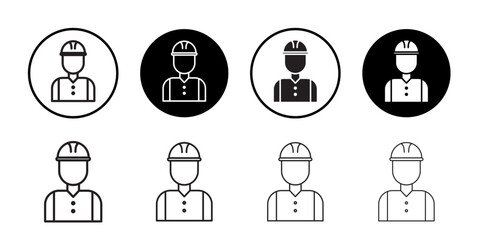 Worker icon Thin line art collection