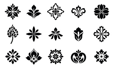 Set of Flowers icon. Flowers isolated on transparent background. Flowers in modern simple. Vector illustrator