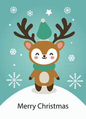 Fototapeta premium christmas card with deer