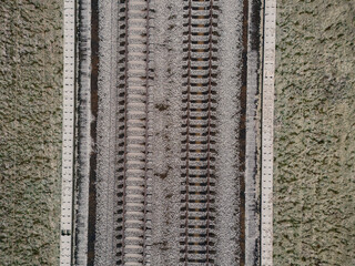 train rails drone view