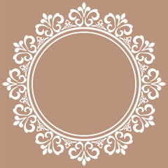 Decorative frame line art Elegant vector for element design in Eastern style Floral border Lace illustration. invitations and greeting cards
