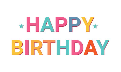 happy birthday text on white background