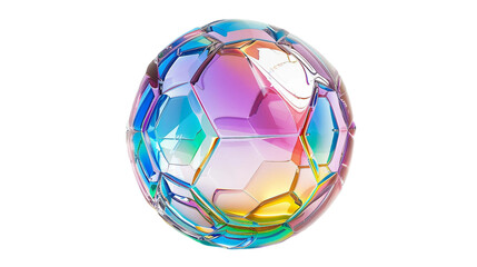 Naklejka premium Crystal Football with Light Effects on transparent background PNG.