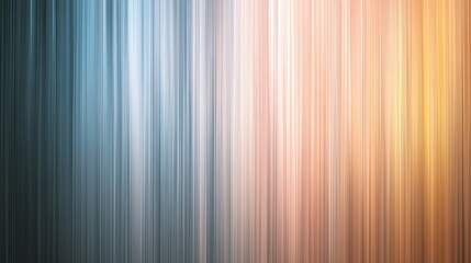 Obraz premium Pastel abstract background with vertical wavy lines in shades of blue orange and cream creating a serene horizon effect