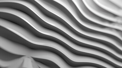 Obraz premium Sculptural Waves: Abstract grayscale image showcasing dynamic, undulating waves carved into a smooth surface, creating a visually engaging texture and a sense of depth. 