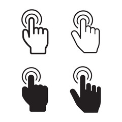 Touch icon silhouette on white background