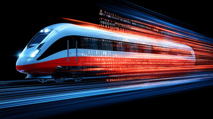 Fototapeta premium High-Speed Rail: Digital Stream 