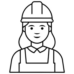 Minimalist Female Construction Worker Icon for Branding