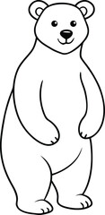 A Cute Bear Standing on Its Hind Legs Vector Illustration