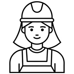 Minimalist Female Construction Worker Icon for Branding