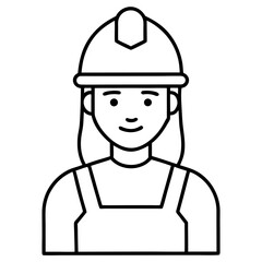 Minimalist Female Construction Worker Icon for Branding