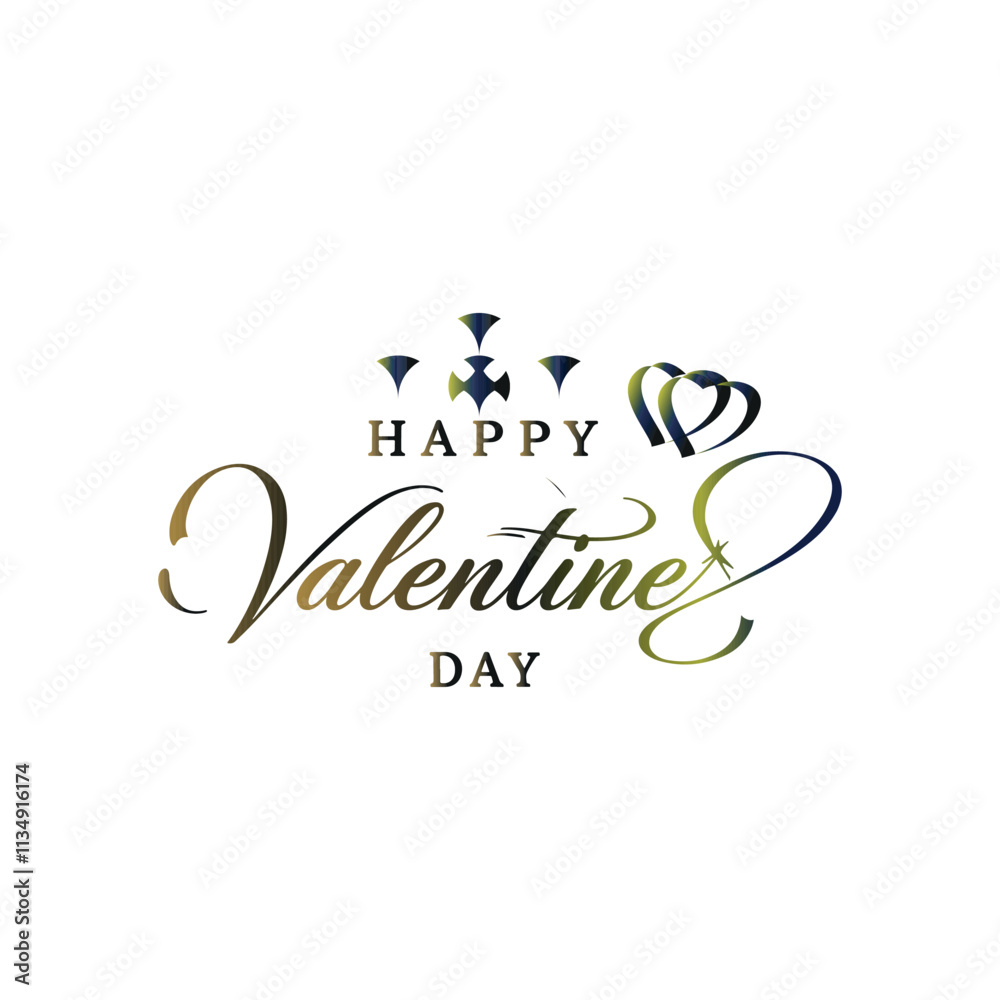 Fototapete happy valentines day typography calligraphic font letterings typescript text vector art design illus
