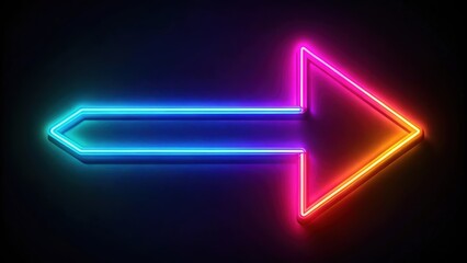 Colorful neon light arrow on black background, neon, arrow, vibrant, bright, glowing, colorful, direction, illuminated, retro