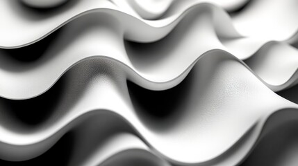 Obraz premium Fluid lines create an elegant wave pattern in monochrome that captivates the viewer\'s attention and imagination