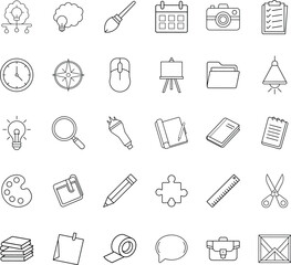 Creative Process Icons Ideas, Planning, Tools, and Design Elements