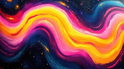 Vibrant swirls of color dance across a cosmic canvas in an explosion of creativity and artistry