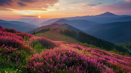 Enchanting Spring in the Alps: Idyllic Mountain Landscape, Blooming Meadows, Verdant Peaks, Crystal-clear Streams, Alpine Flora, Gentle Breezes, Hiking Trails, Cozy Cabins, Majestic Views, Sheep Grazi