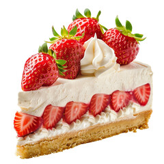 Strawberry Shortcake Cheesecake isolated on transparent background
