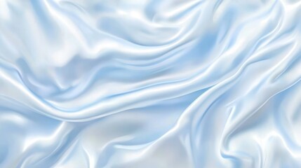 Obraz premium Elegant flowing blue satin fabric texture ideal for luxurious backgrounds or festive designs for Christmas and New Year celebrations.