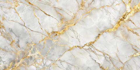 Fototapeta premium Elegant White Marble Texture with Gold Veins and Grey Smudge Effect - High-Depth Abstract Background for Interior Design and Luxury Themes