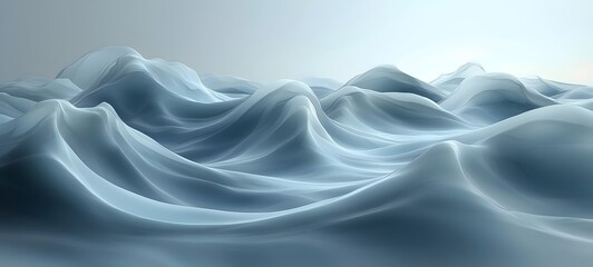 Obraz premium A serene abstract representation of ocean waves, featuring soft, flowing contours in shades of blue and white, evoking a sense of tranquility and calmness.