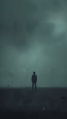 Fototapeta premium Confronting Anxiety in Isolation