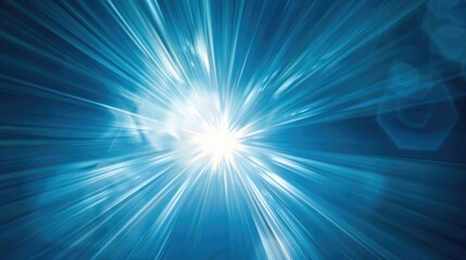 Obraz premium A radiant burst of white light emerging from a deep blue background