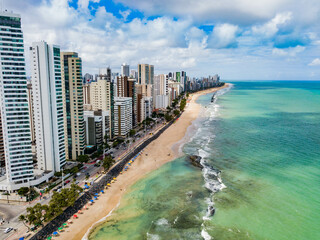 Obraz premium Boa Viagem Beach - Recife. Aerial view of Boa Viagem Beach