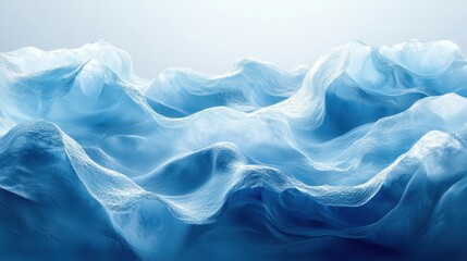 Obraz premium Captivating waves of translucent blue water dancing under soft light create a serene and tranquil atmosphere