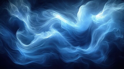 Obraz premium Abstract blue mist swirling in a dreamy landscape evoking serene emotions and fluid movement