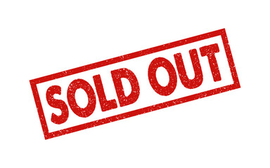 Sold Out red ink rubber stamp sign symbol seal badge dusty grunge effect sold sell selling seller shopping product store not available denied tag vignette