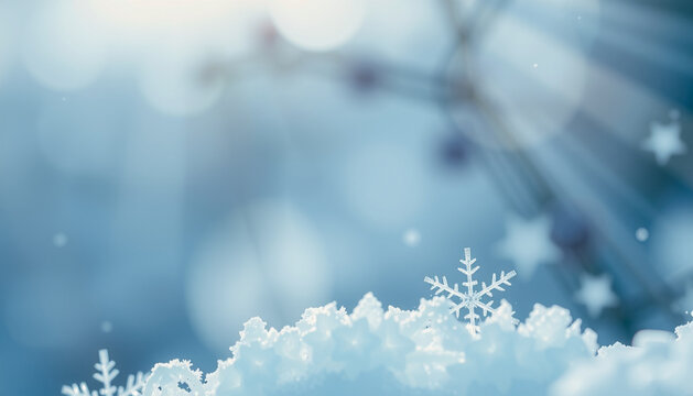 Snowflake Up Close On Snowy Ground