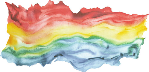 A dynamic and vibrant watercolor splash with overlapping shades of red, blue, yellow, and green, blending naturally with soft gradients.