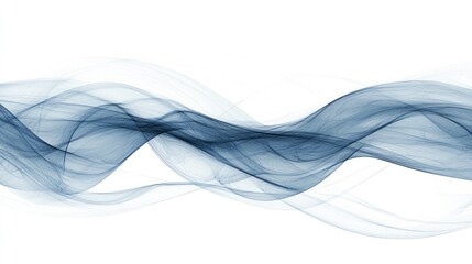 Fototapeta premium Blue ink diffusion in water creating abstract waves against a clean white background ideal for design and artistic applications