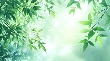 Obraz premium Lush Green Asiatic Leaves Creating a Serene Nature Background for Tranquility and Relaxation Concept