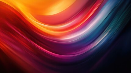 Vibrant abstract waves of color blending smoothly on a white background, featuring shades of red, orange, blue, and purple, modern design, digital art, creative pattern, backgrounds.