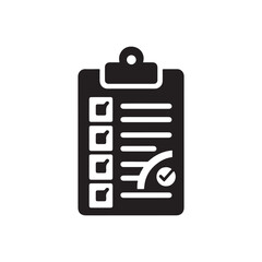 Checklist vector icon. Black illustration isolated for graphic and web design