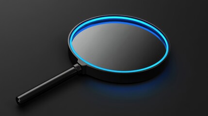 Search engine concept with magnifying glass symbolizing information discovery in the digital age showcasing modern technology and research themes