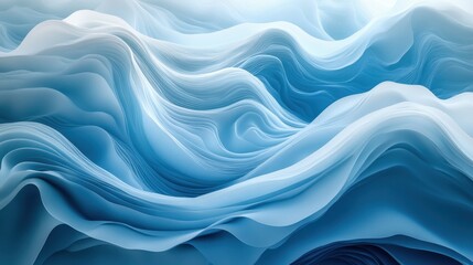 Gentle waves of blue hues create an ethereal atmosphere resembling tranquil ocean depths and soft flowing currents
