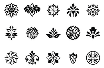 Set of Flowers icon. Flowers isolated on transparent background. Flowers in modern simple. Vector illustrator