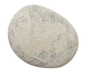 A pebbles rock with a rough surface Isolated on transparent  white background