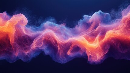 Obraz premium Vibrant dance of colored smoke swirling through an ethereal space at twilight