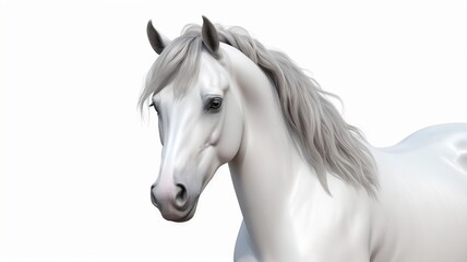 Obraz premium Horse Close-Up on White Background